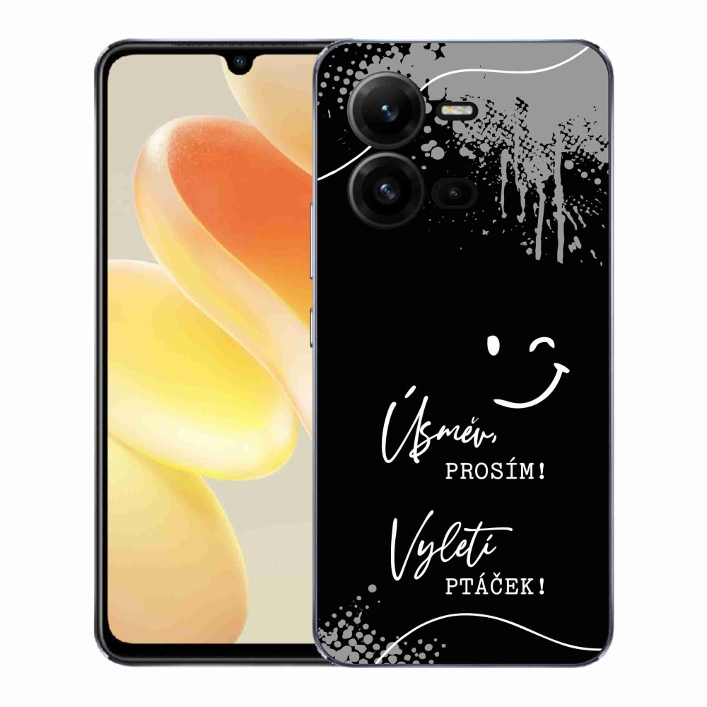 Gelový kryt mmCase na Vivo X80 Lite - vtipný text 4 černé pozadí
