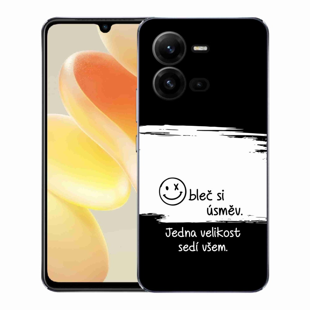 Gelový kryt mmCase na Vivo X80 Lite - vtipný text 8 bíločerné pozadí