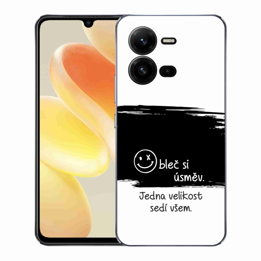 Gelový kryt mmCase na Vivo X80 Lite - vtipný text 8 černobílé pozadí