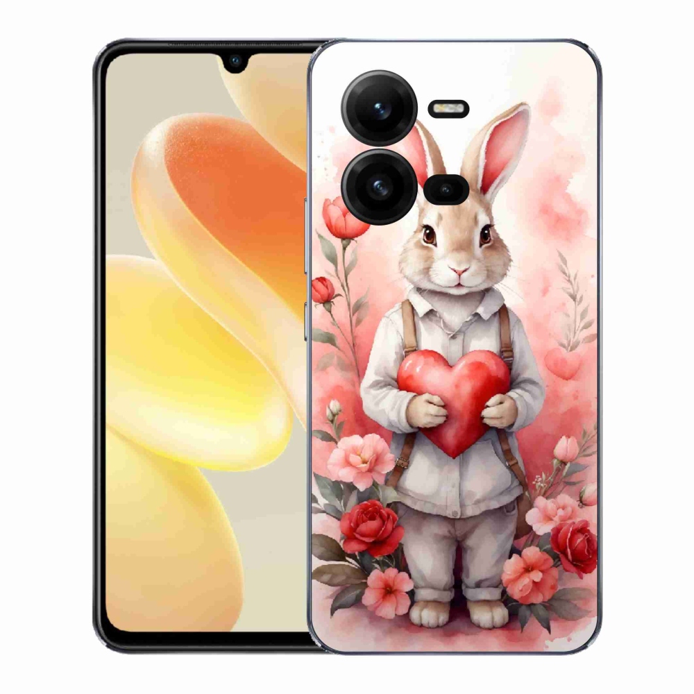 Gelový kryt mmCase na Vivo X80 Lite - zajíc se srdíčkem