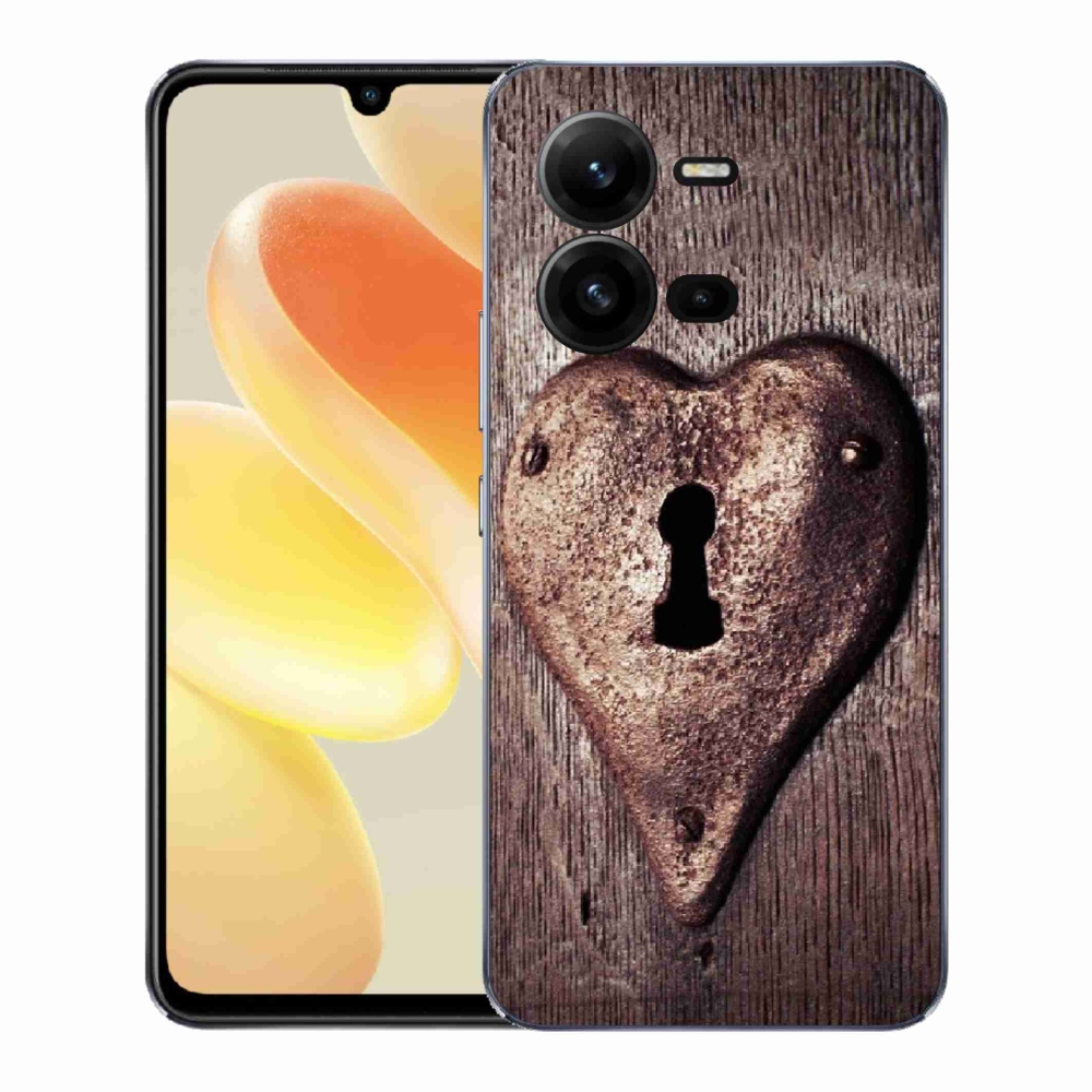 Gelový kryt mmCase na Vivo X80 Lite - zámek ve tvaru srdce