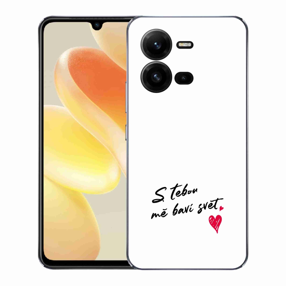 Gelový kryt mmCase na Vivo X80 Lite - zamilovaný text 1 bílé pozadí