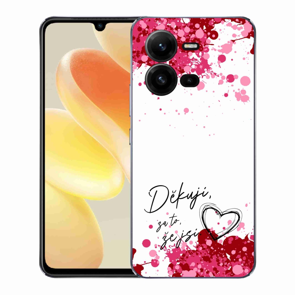 Gelový kryt mmCase na Vivo X80 Lite - zamilovaný text 2 bílé pozadí