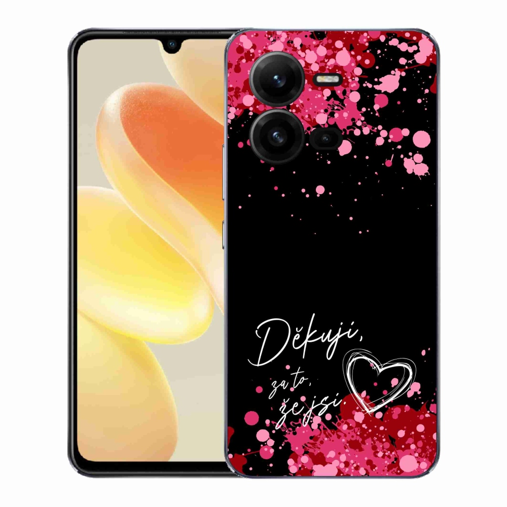 Gelový kryt mmCase na Vivo X80 Lite - zamilovaný text 2 černé pozadí