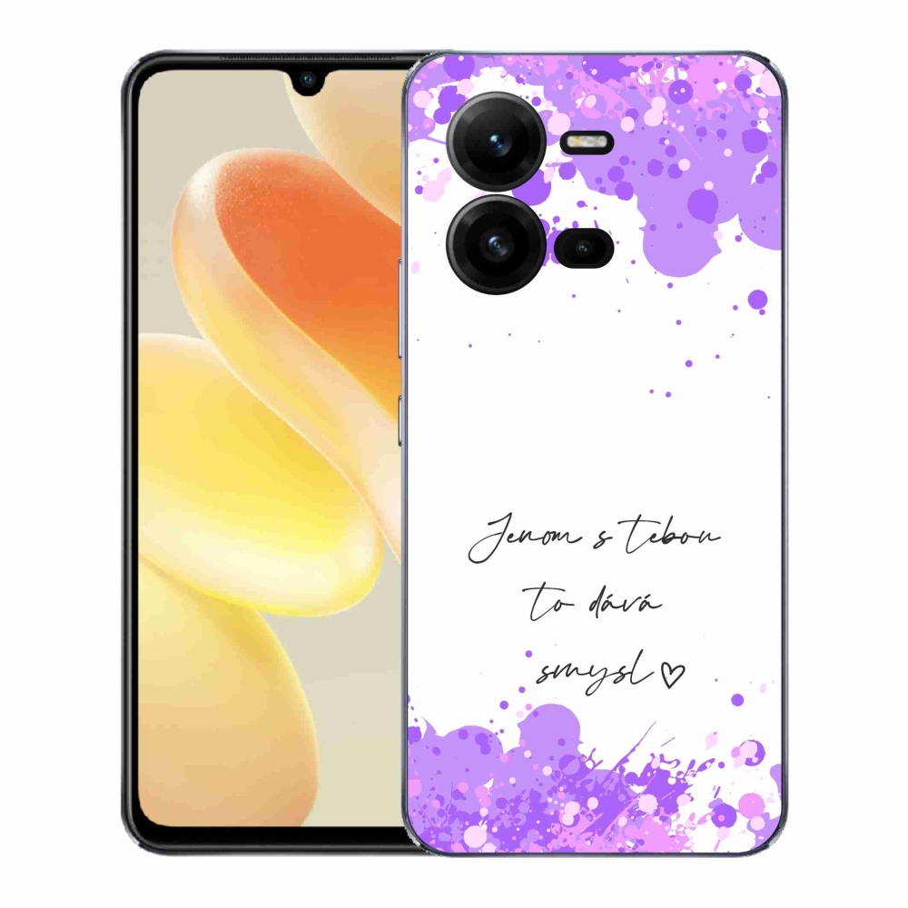Gelový kryt mmCase na Vivo X80 Lite - zamilovaný text bílé pozadí