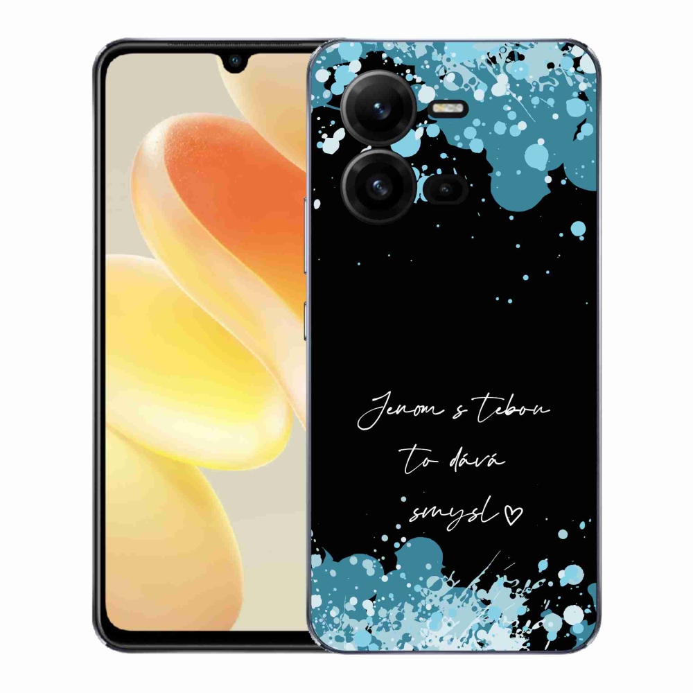 Gelový kryt mmCase na Vivo X80 Lite - zamilovaný text černé pozadí