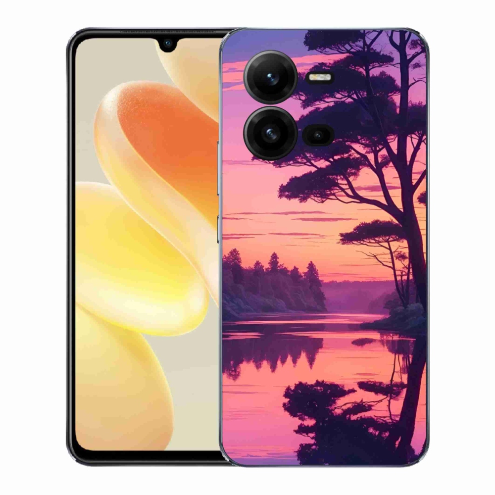 Gelový kryt mmCase na Vivo X80 Lite - západ slunce nad jezerem