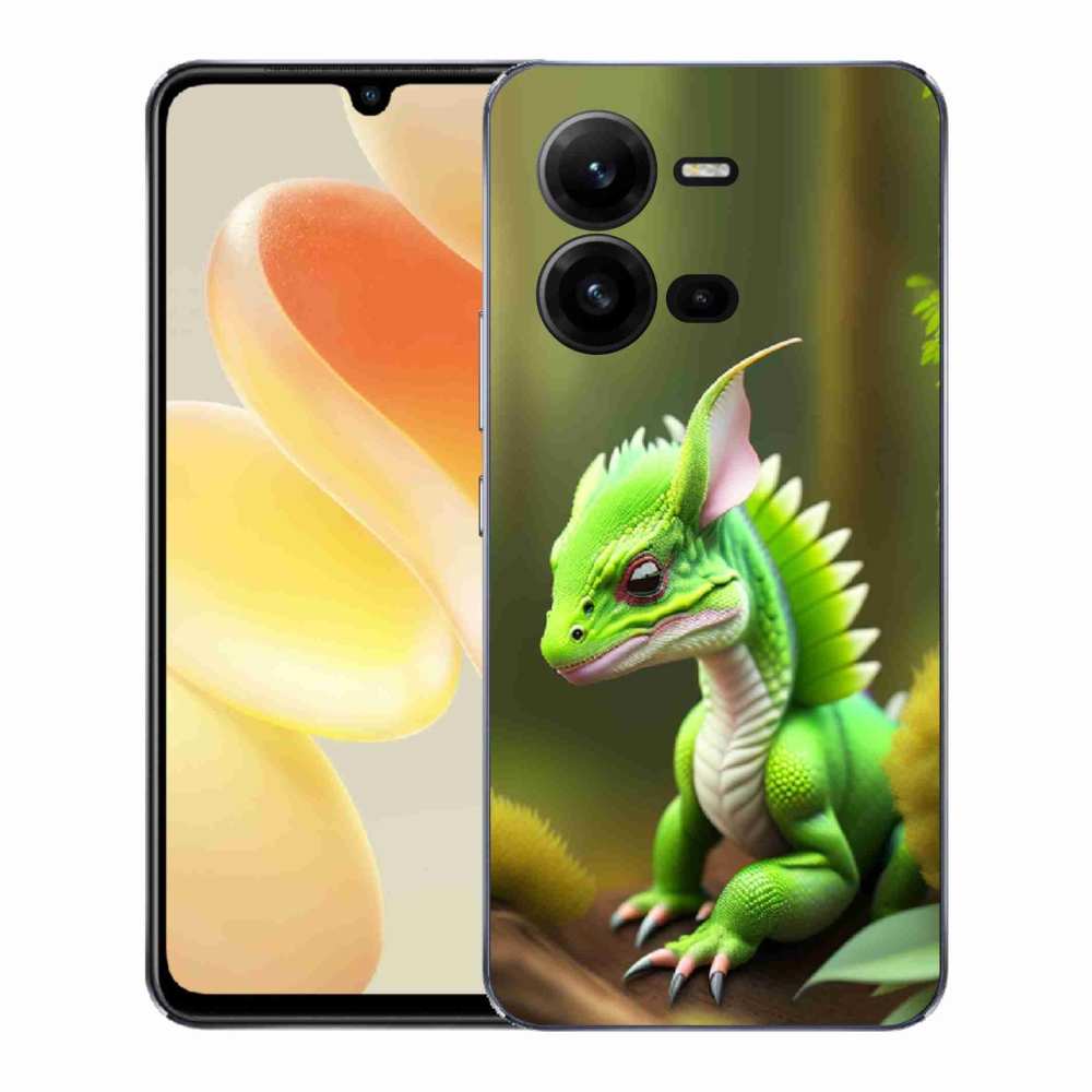 Gelový kryt mmCase na Vivo X80 Lite - zelený dráček