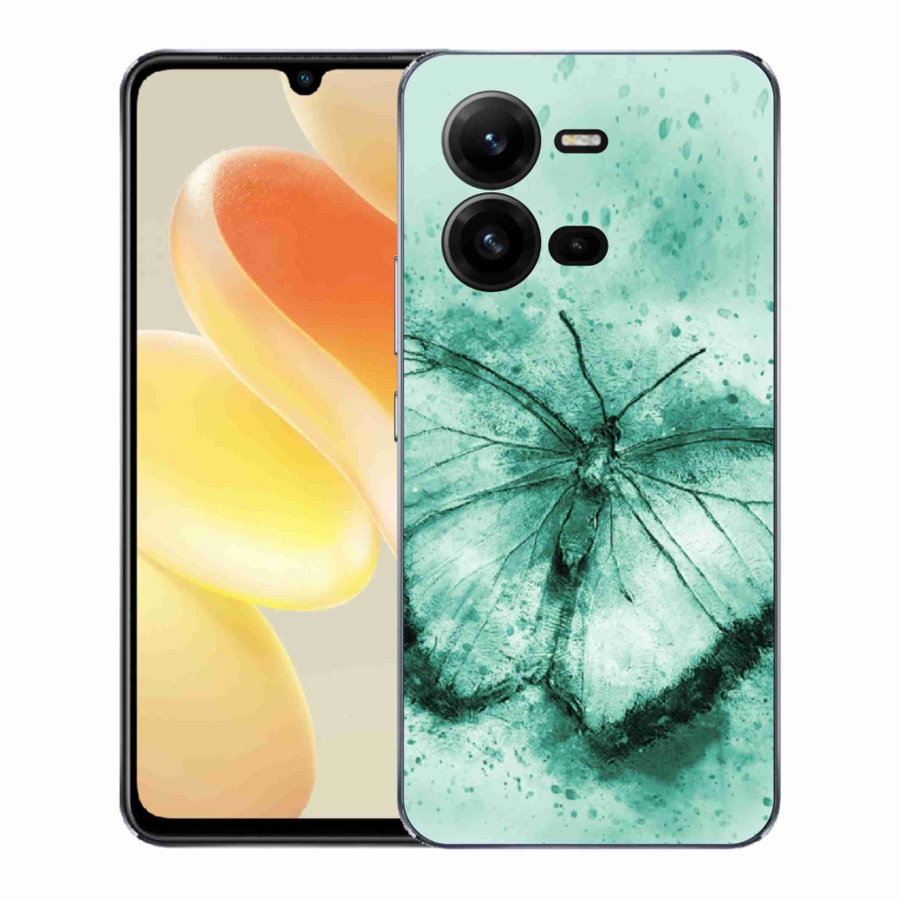 Gelový kryt mmCase na Vivo X80 Lite - zelený motýl