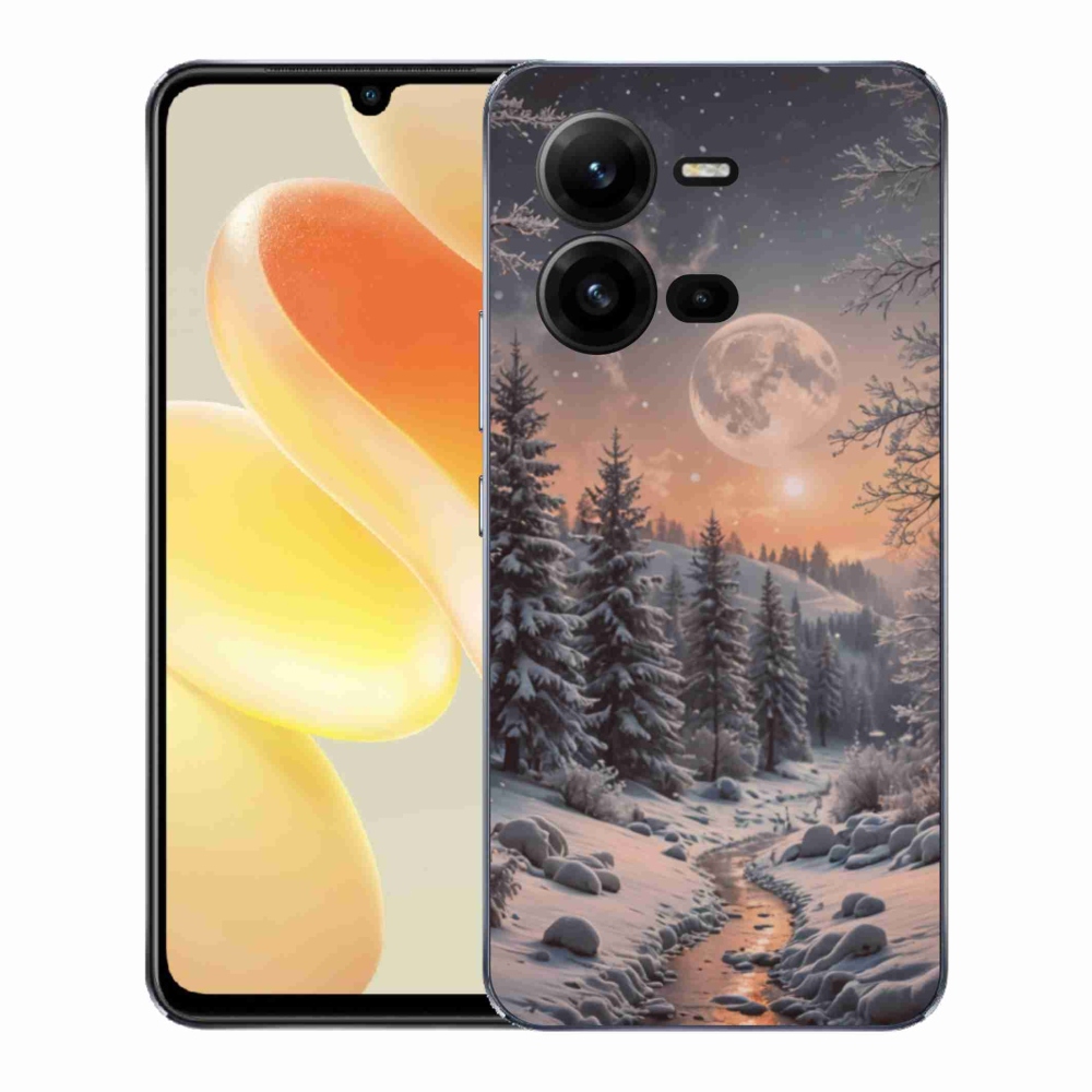 Gelový kryt mmCase na Vivo X80 Lite - zimní krajina 2