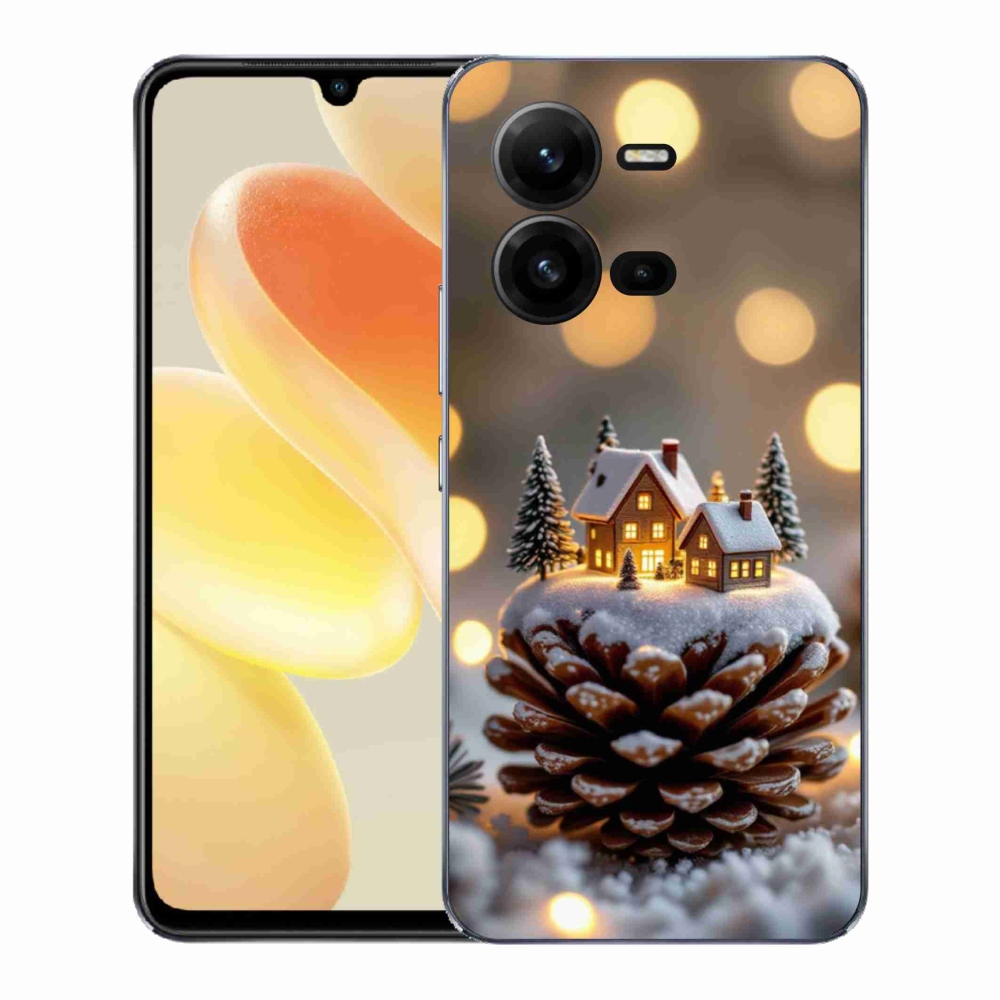 Gelový kryt mmCase na Vivo X80 Lite - zimní vesnička