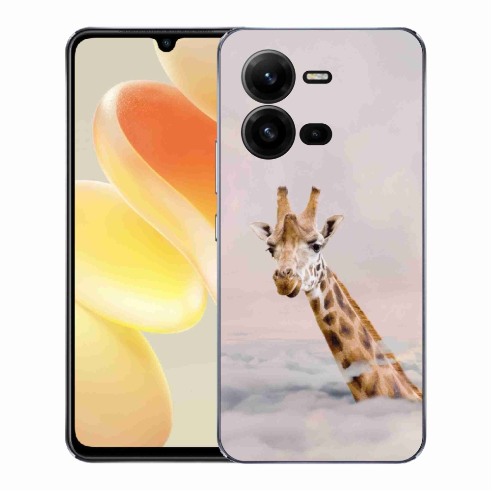 Gelový kryt mmCase na Vivo X80 Lite - žirafa v oblacích