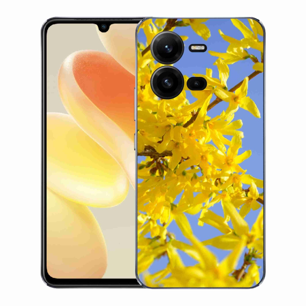 Gelový kryt mmCase na Vivo X80 Lite - žluté květy