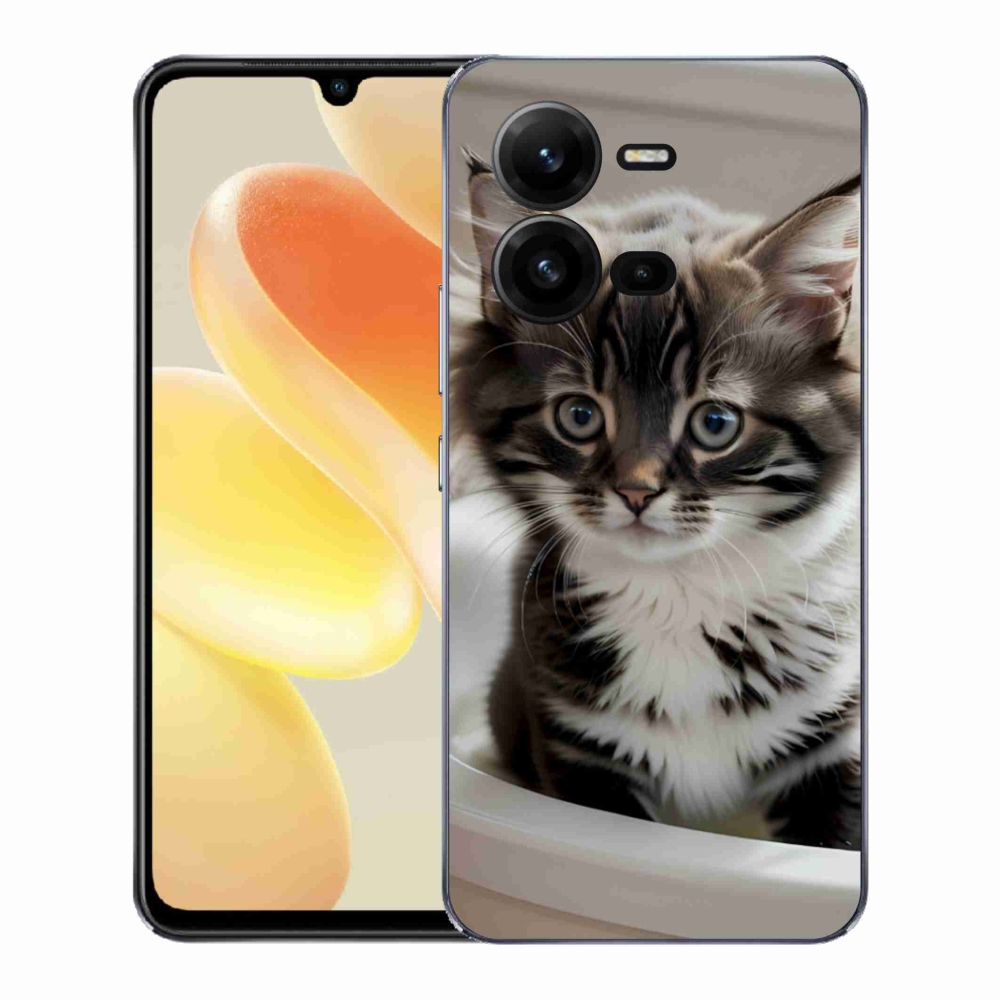 Gelový kryt mmCase na Vivo X80 Lite - zvědavé kotě