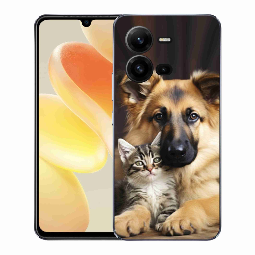 Gelový kryt mmCase na Vivo X80 Lite - zvířecí přátelství