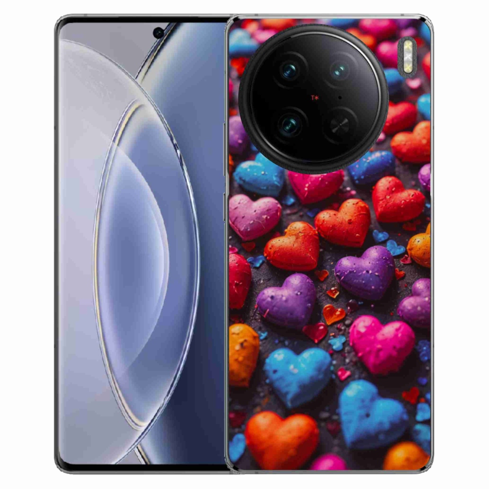 Gelový kryt mmCase na Vivo X90 Pro - barevná srdce