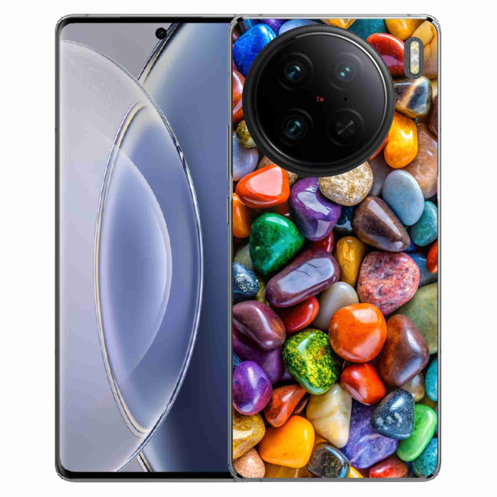 Gelový kryt mmCase na Vivo X90 Pro - barevné kamínky