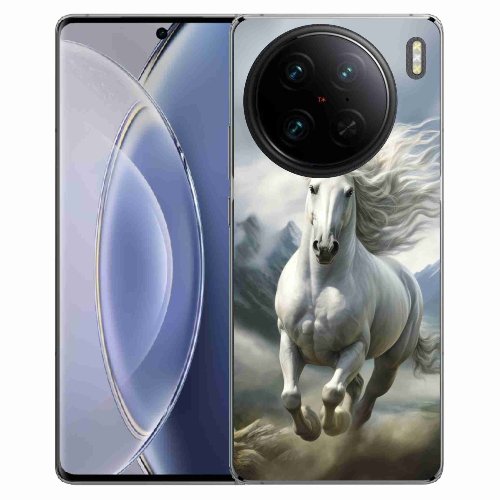 Gelový kryt mmCase na Vivo X90 Pro - běžící bílý kůň 3