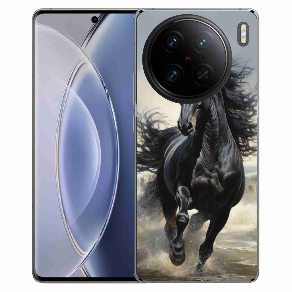 Gelový kryt mmCase na Vivo X90 Pro - běžící černý kůň