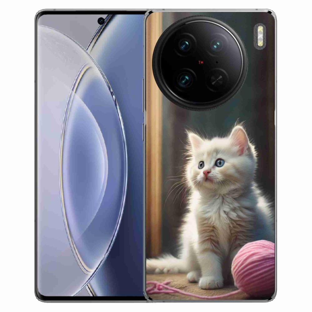 Gelový kryt mmCase na Vivo X90 Pro - bílé kotě 2