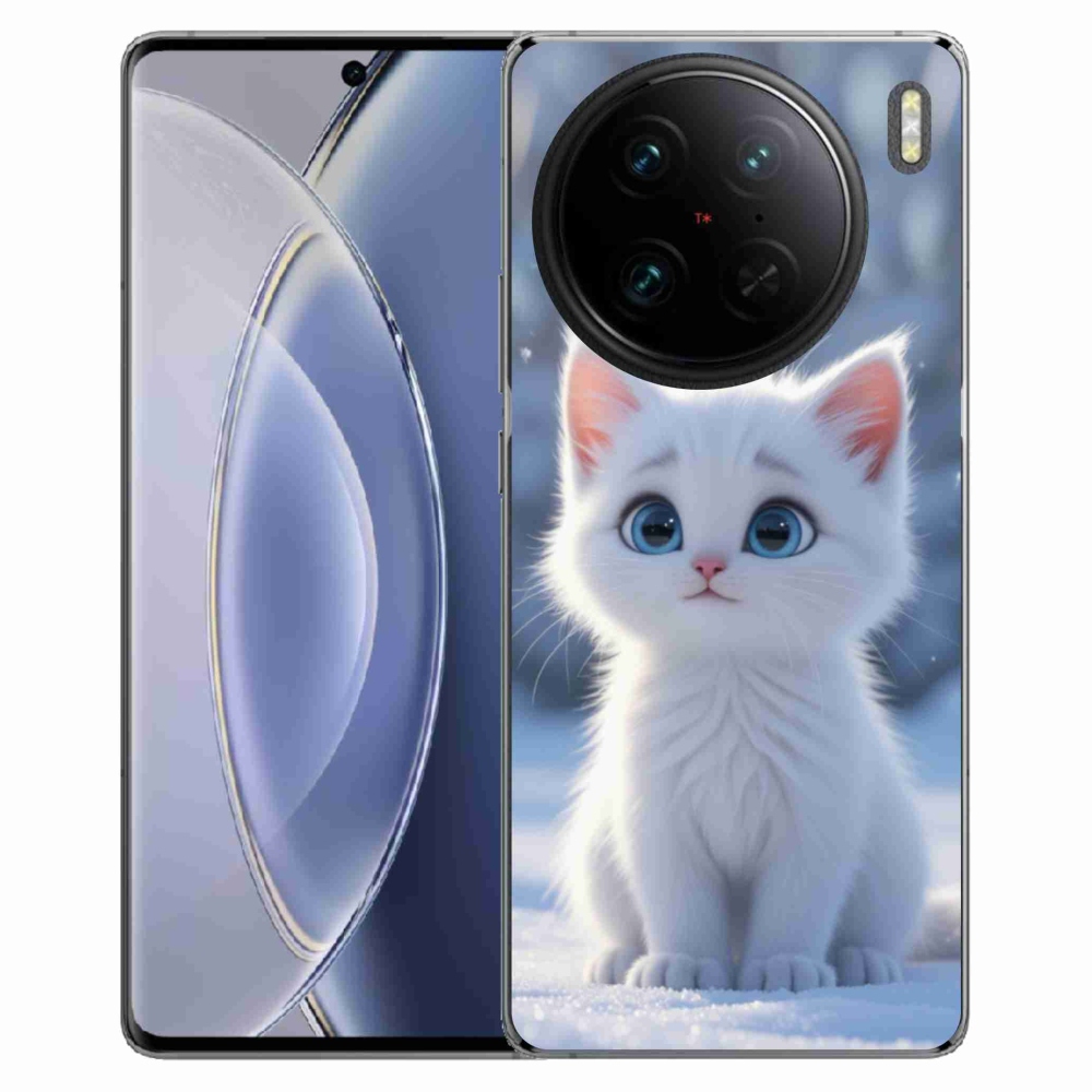 Gelový kryt mmCase na Vivo X90 Pro - bílé kotě 3