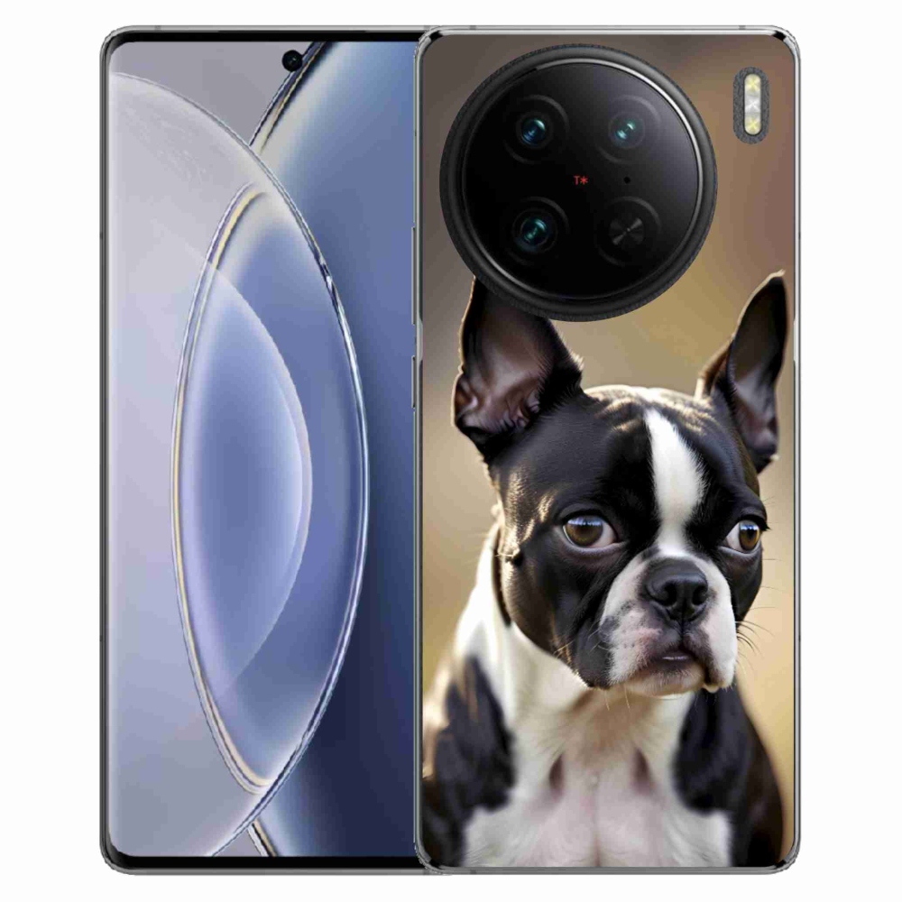 Gelový kryt mmCase na Vivo X90 Pro - bostonský teriér