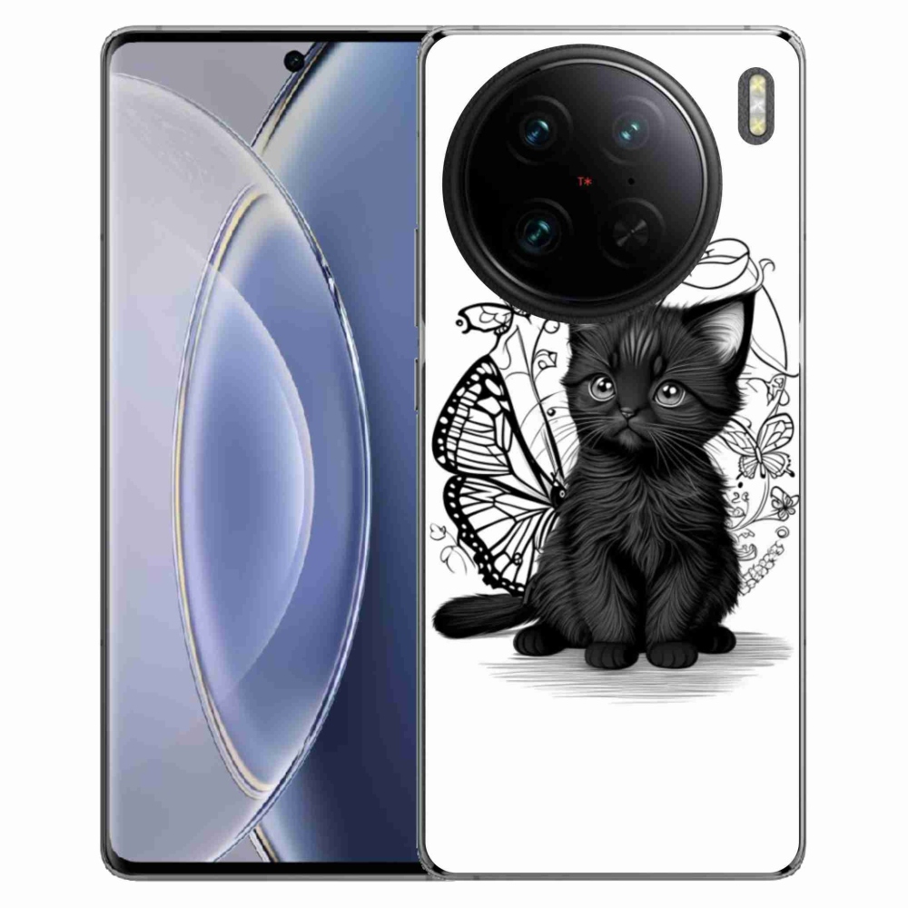 Gelový kryt mmCase na Vivo X90 Pro - černé kotě