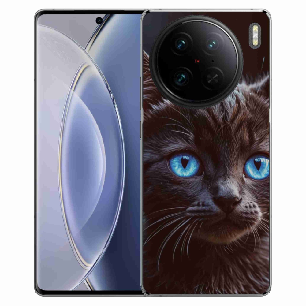 Gelový kryt mmCase na Vivo X90 Pro - černé kotě 2