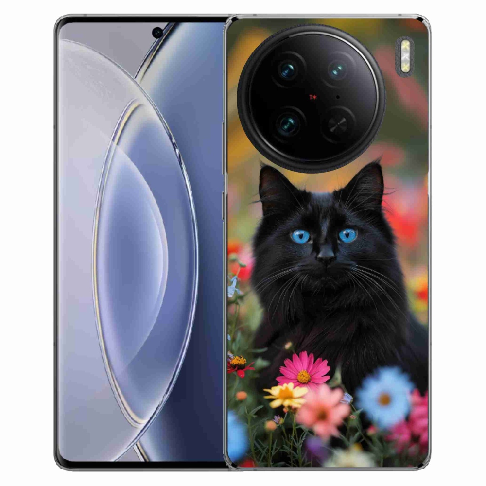 Gelový kryt mmCase na Vivo X90 Pro - černé kotě 4