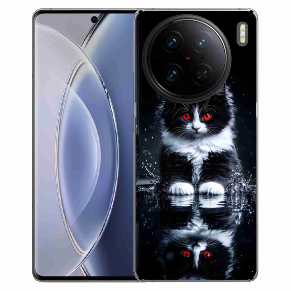 Gelový kryt mmCase na Vivo X90 Pro - černobílé kotě