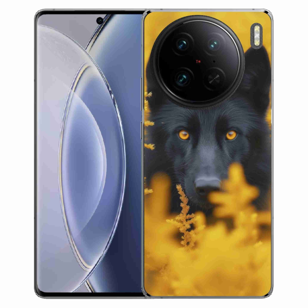 Gelový kryt mmCase na Vivo X90 Pro - černý vlk 2