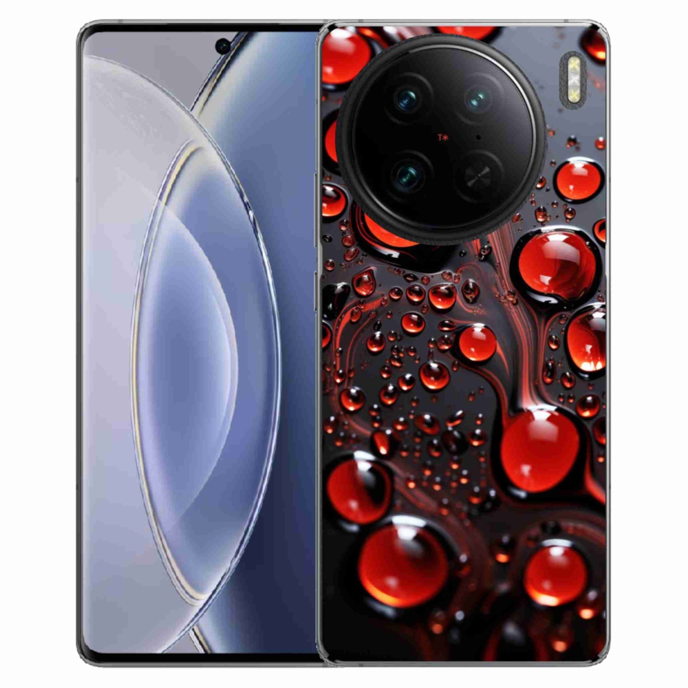 Gelový kryt mmCase na Vivo X90 Pro - červené kapky 2