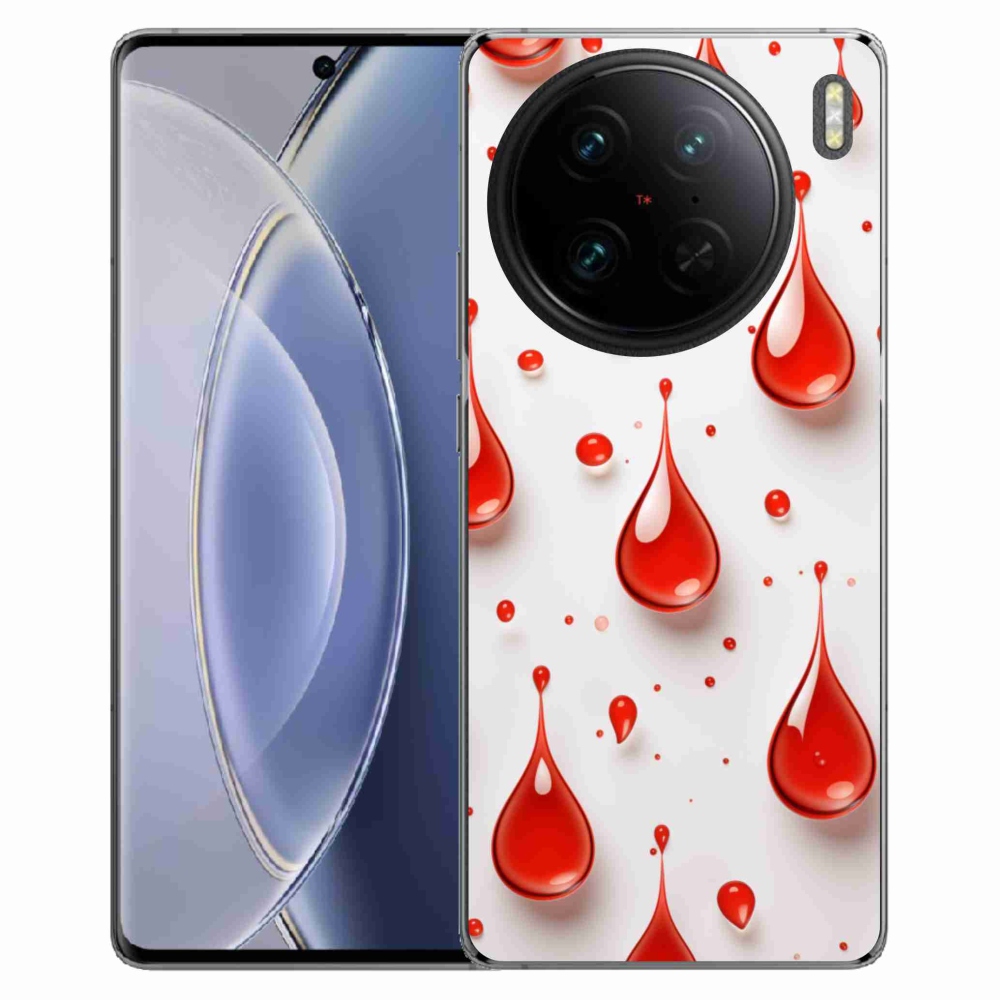 Gelový kryt mmCase na Vivo X90 Pro - červené kapky