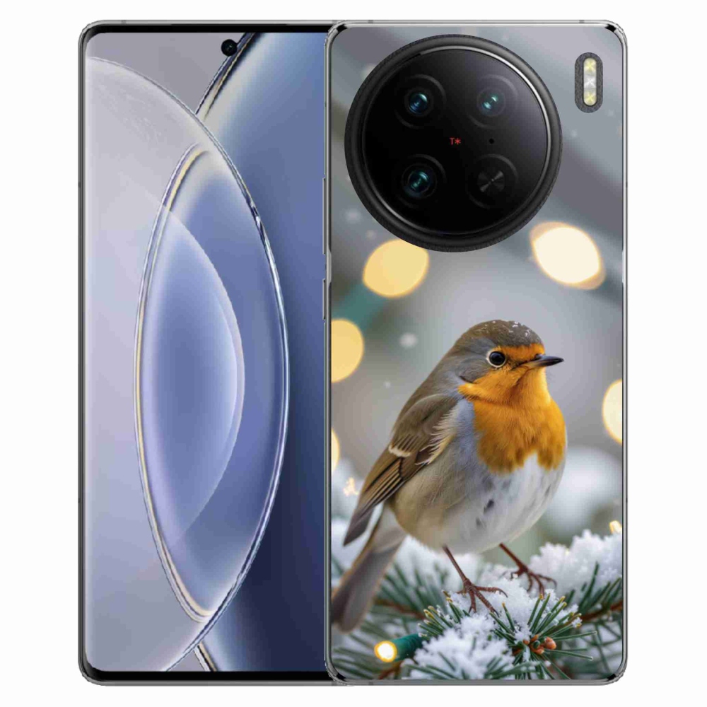 Gelový kryt mmCase na Vivo X90 Pro - červenka v zimě