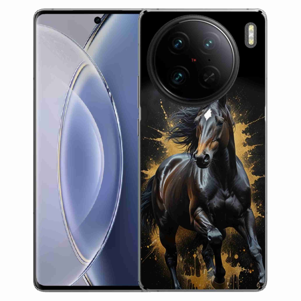 Gelový kryt mmCase na Vivo X90 Pro - elegantní černý hřebec