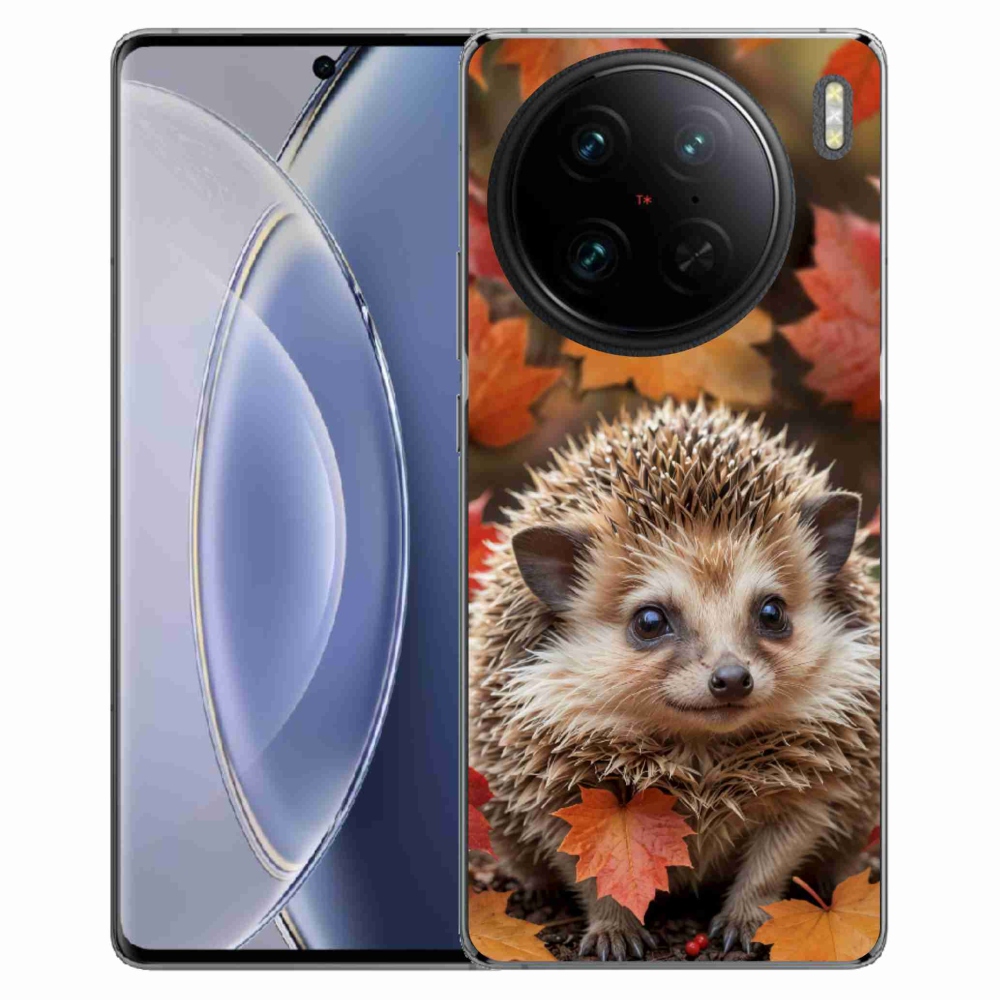 Gelový kryt mmCase na Vivo X90 Pro - ježek v listí