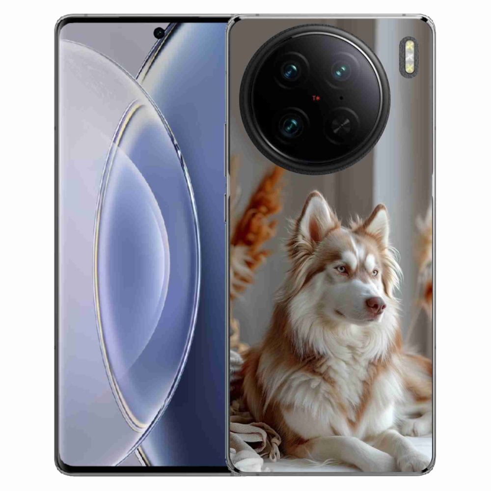 Gelový kryt mmCase na Vivo X90 Pro - klidný sibiřský husky