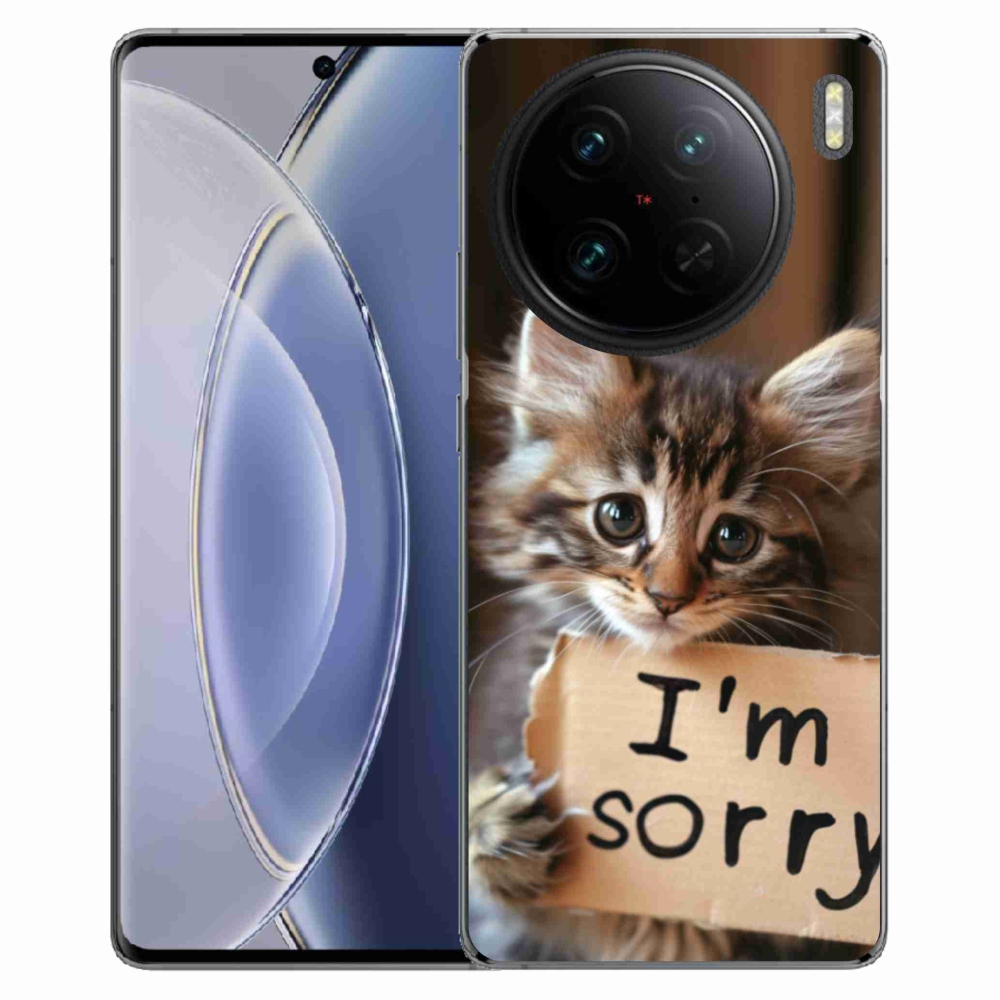 Gelový kryt mmCase na Vivo X90 Pro - kočíčí omluva