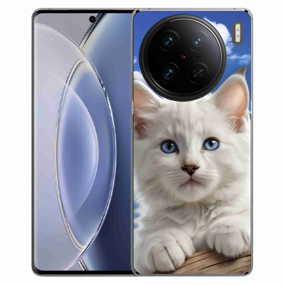 Gelový kryt mmCase na Vivo X90 Pro - kotě a oblaka