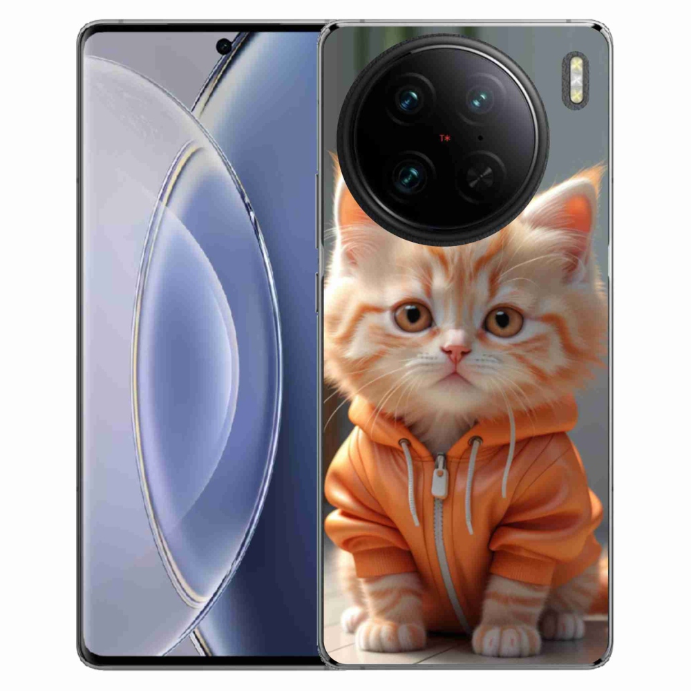 Gelový kryt mmCase na Vivo X90 Pro - kotě v mikině