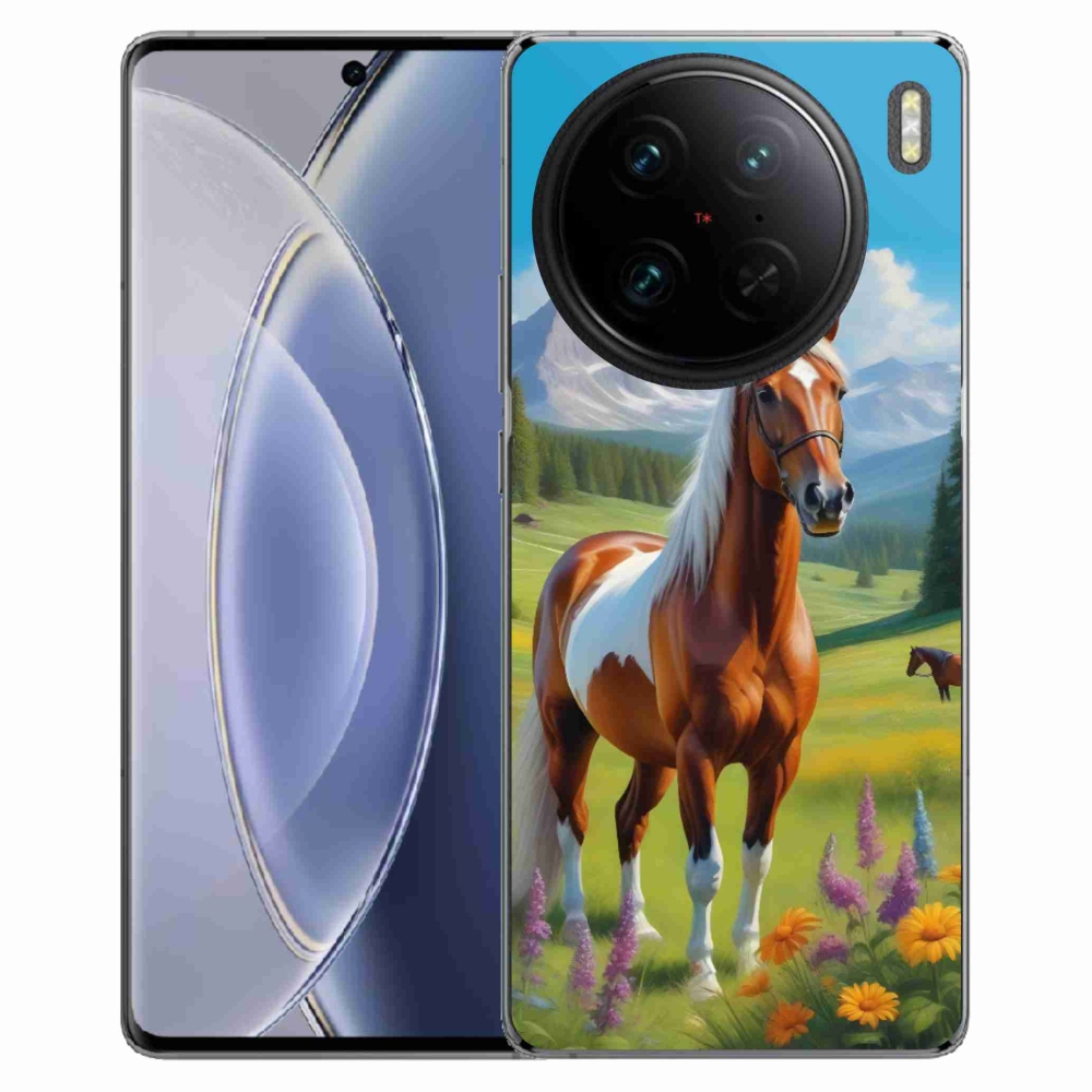 Gelový kryt mmCase na Vivo X90 Pro - kůň na louce