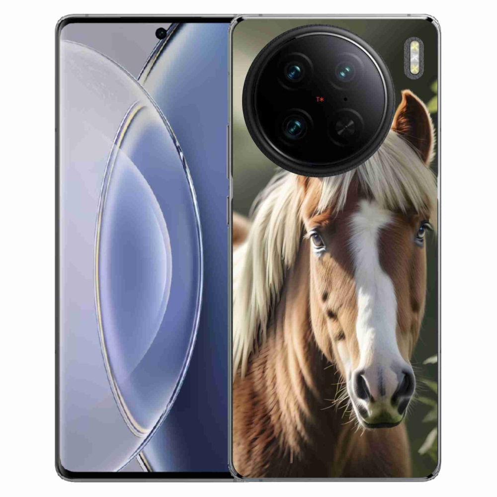 Gelový kryt mmCase na Vivo X90 Pro - kůň se světlou hřívou
