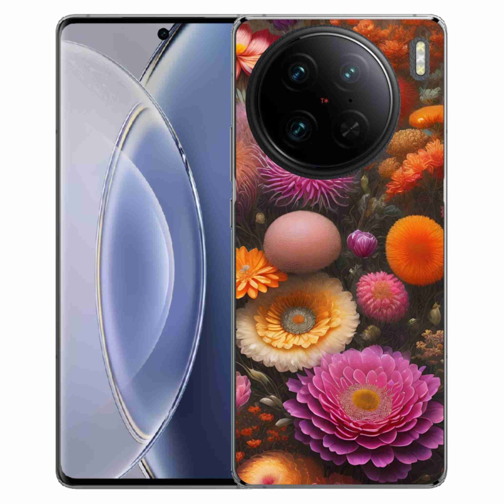 Gelový kryt mmCase na Vivo X90 Pro - květinová kompozice