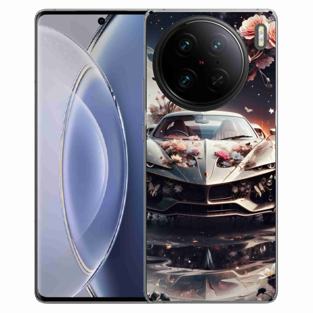 Gelový kryt mmCase na Vivo X90 Pro - květinový sportovní vůz