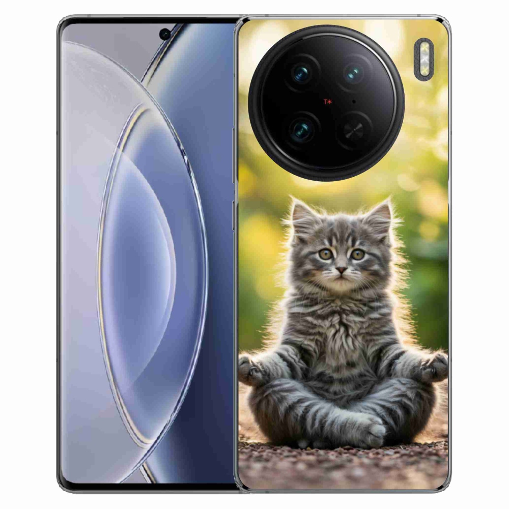 Gelový kryt mmCase na Vivo X90 Pro - meditující kotě