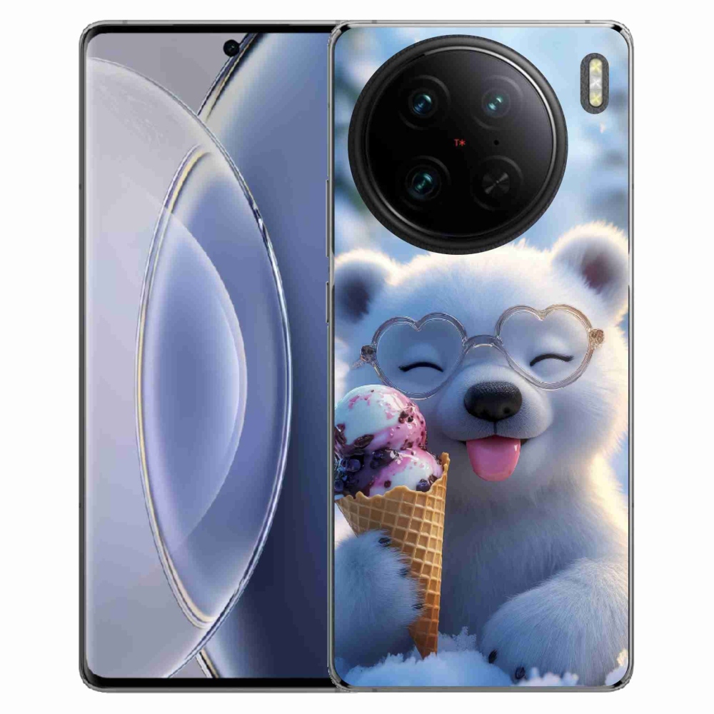 Gelový kryt mmCase na Vivo X90 Pro - medvídek se zmrzlinou