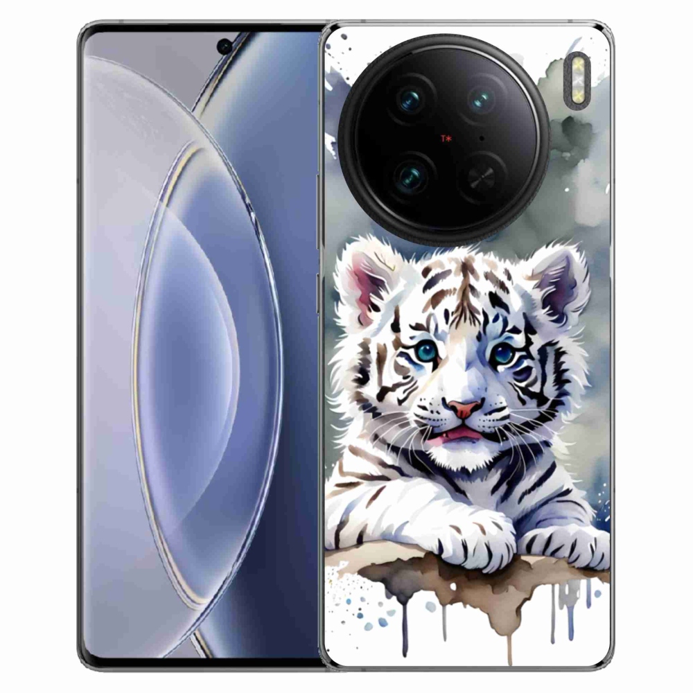 Gelový kryt mmCase na Vivo X90 Pro - mládě bílého tygra