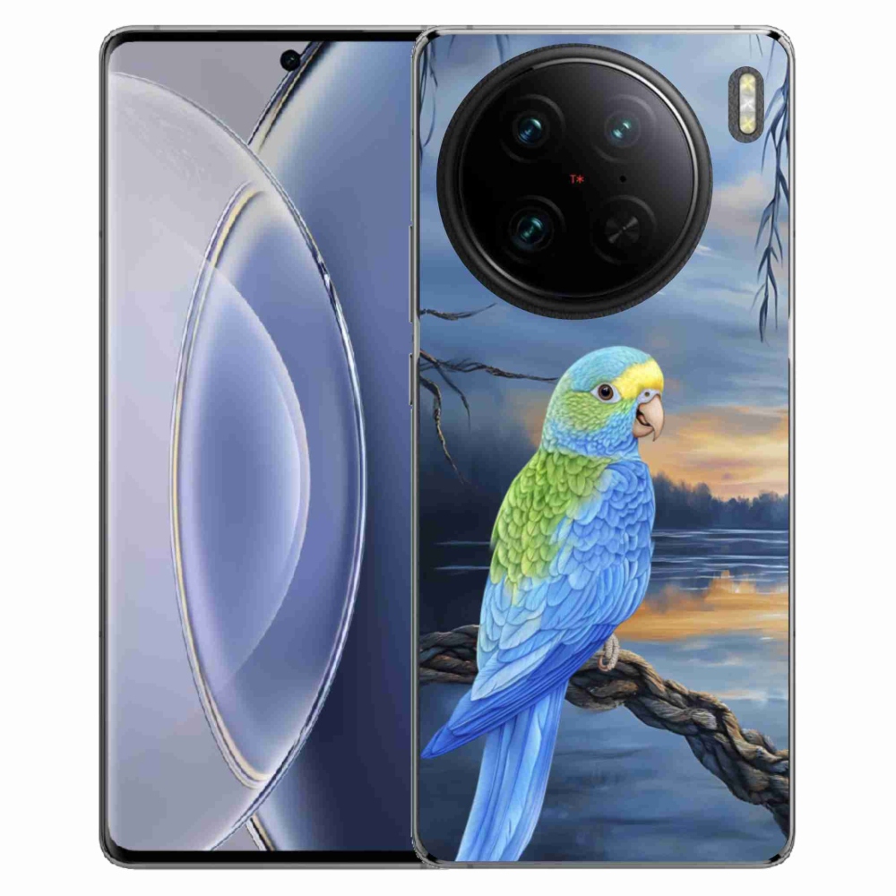Gelový kryt mmCase na Vivo X90 Pro - modrý papoušek