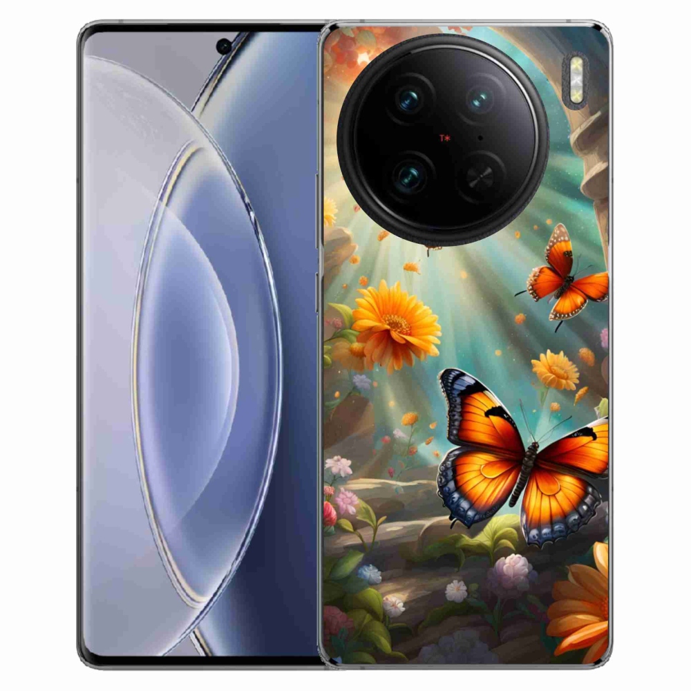 Gelový kryt mmCase na Vivo X90 Pro - motýlí zahrada 2