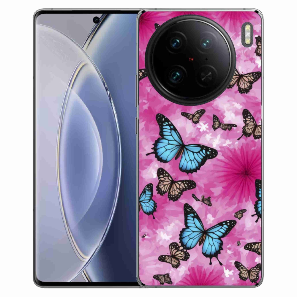 Gelový kryt mmCase na Vivo X90 Pro - motýlí zahrada
